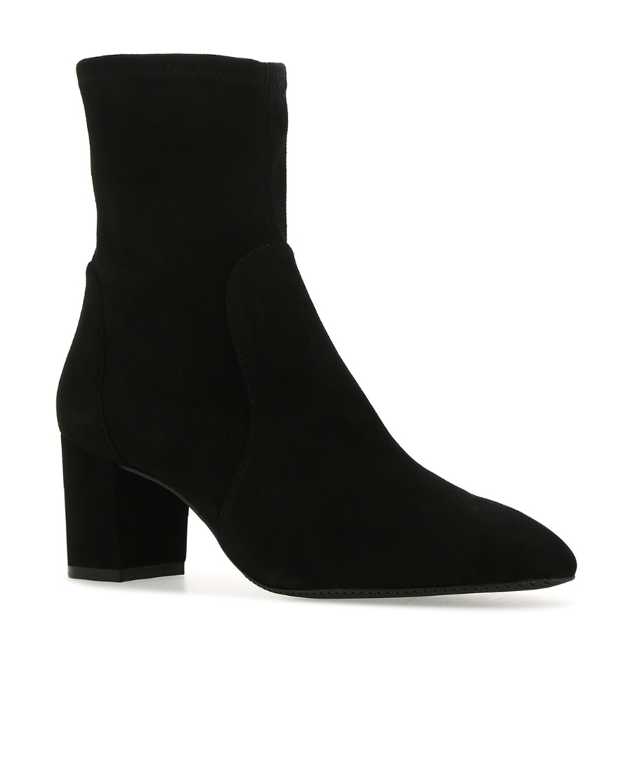 Stuart Weitzman Yuliana 60 Suede Leather Ankle Boot In Black