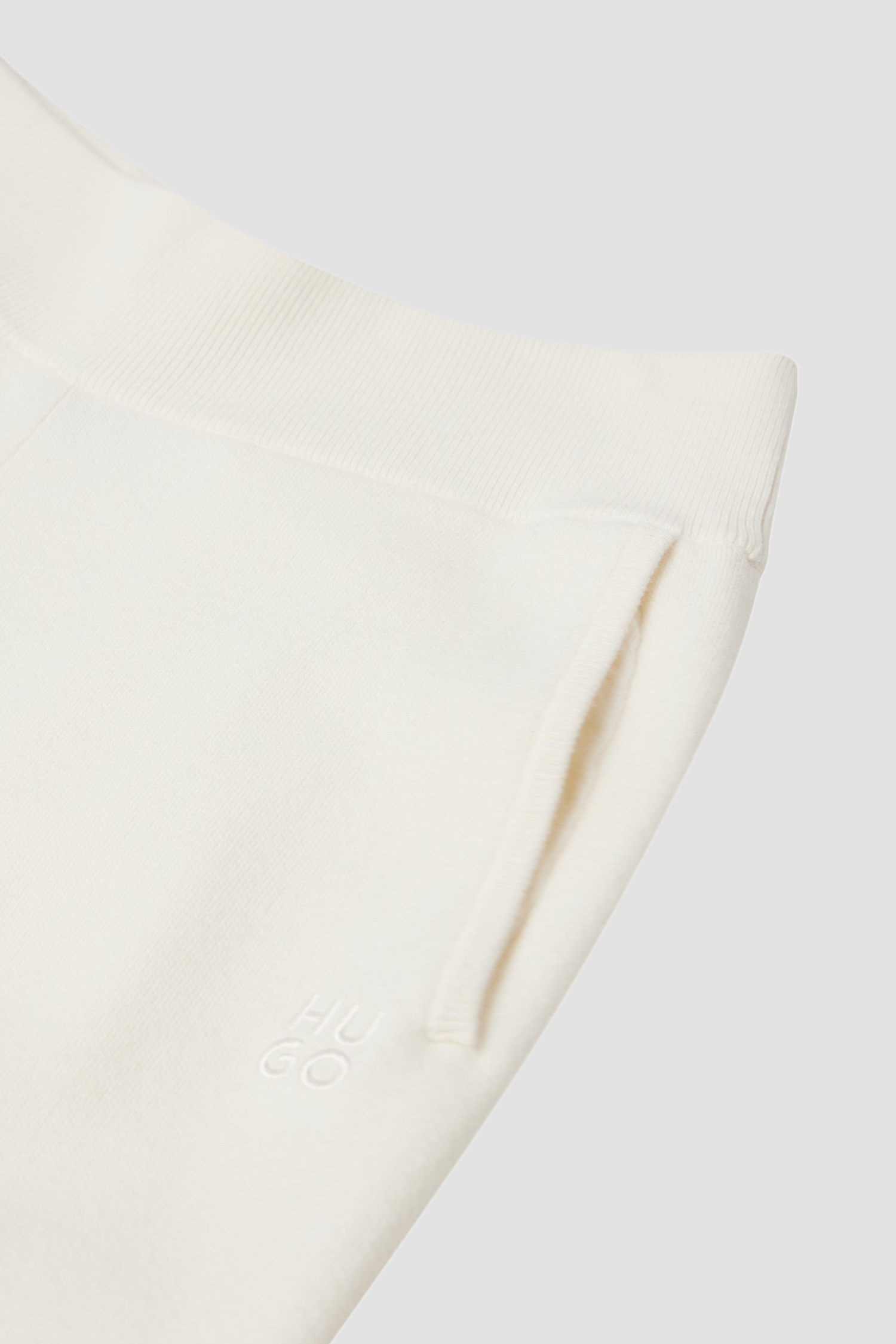 Hugo Boss Elastic Waist Casual Pants In White