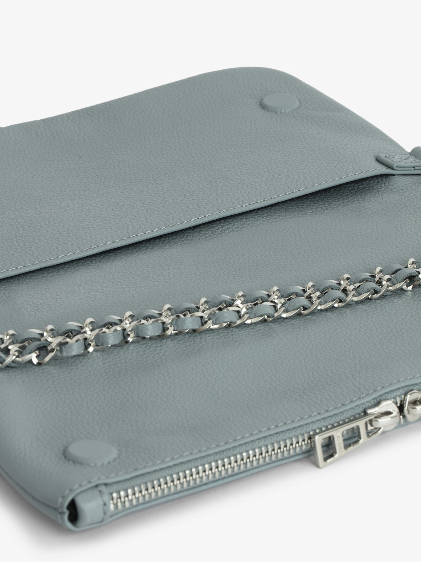 Shop Zadig & Voltaire Zadig Voltaire Rock Logo Plaque Clutch Bag In Green
