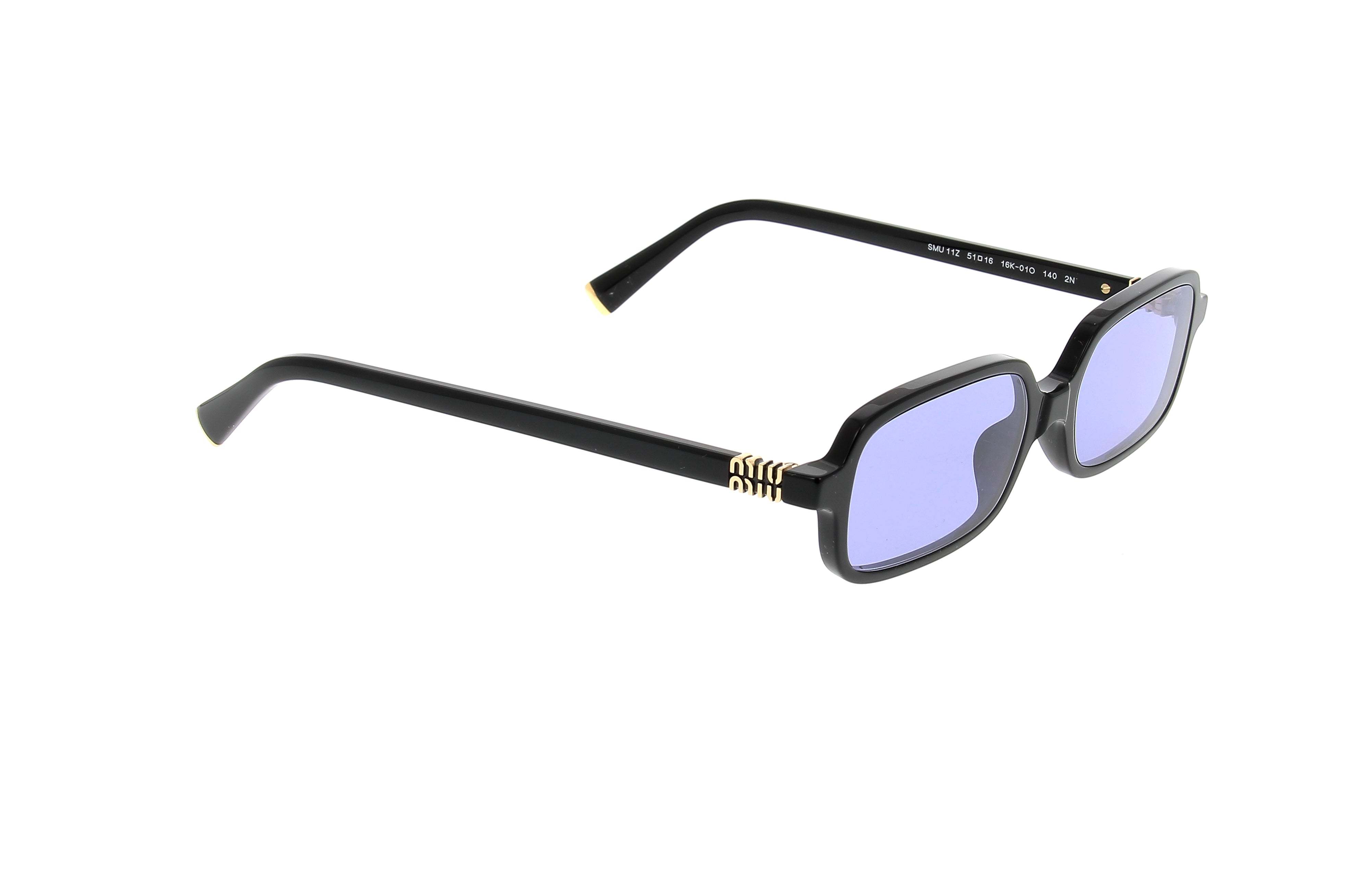 Miu Miu Mu 11zsf Acetate Rectangular Sunglasses In Blue