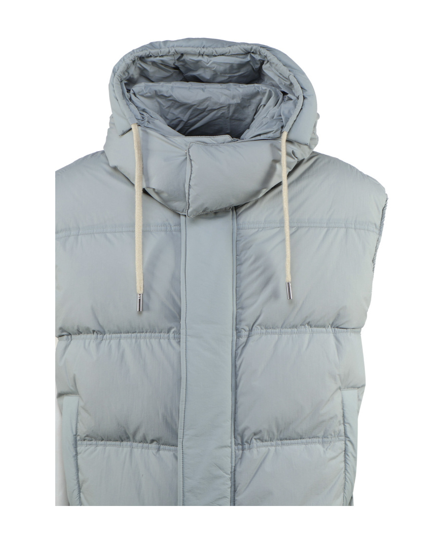 Ami Alexandre Mattiussi Ami Paris Padded Hooded Vest In Blue