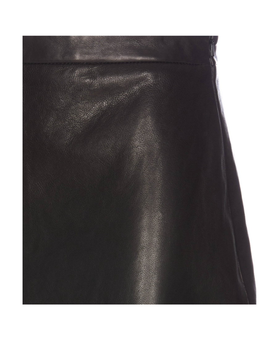 Shop Khaite Leather Midi Skirt In Black