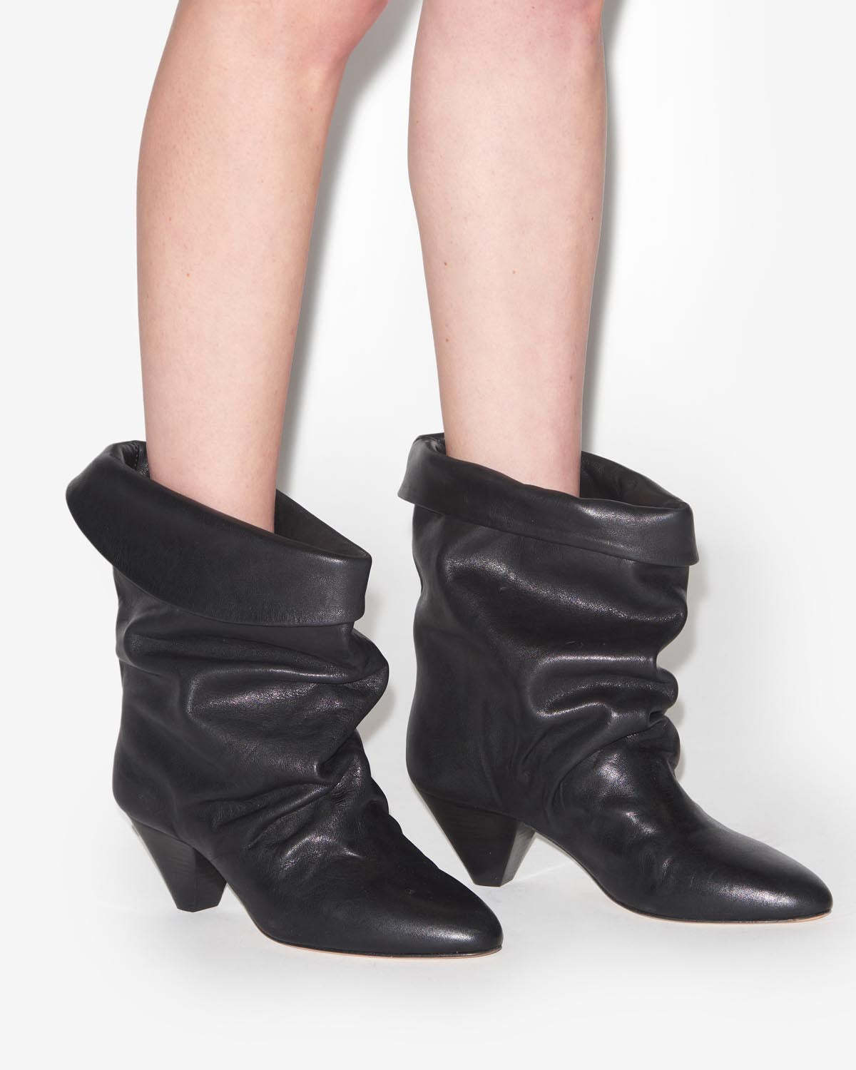 Isabel Marant 40mm Ryska-gb Leather Slouchy Boots In Black