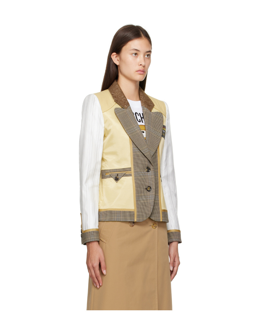 Moschino Single-breasted Suit Jacket In Nude