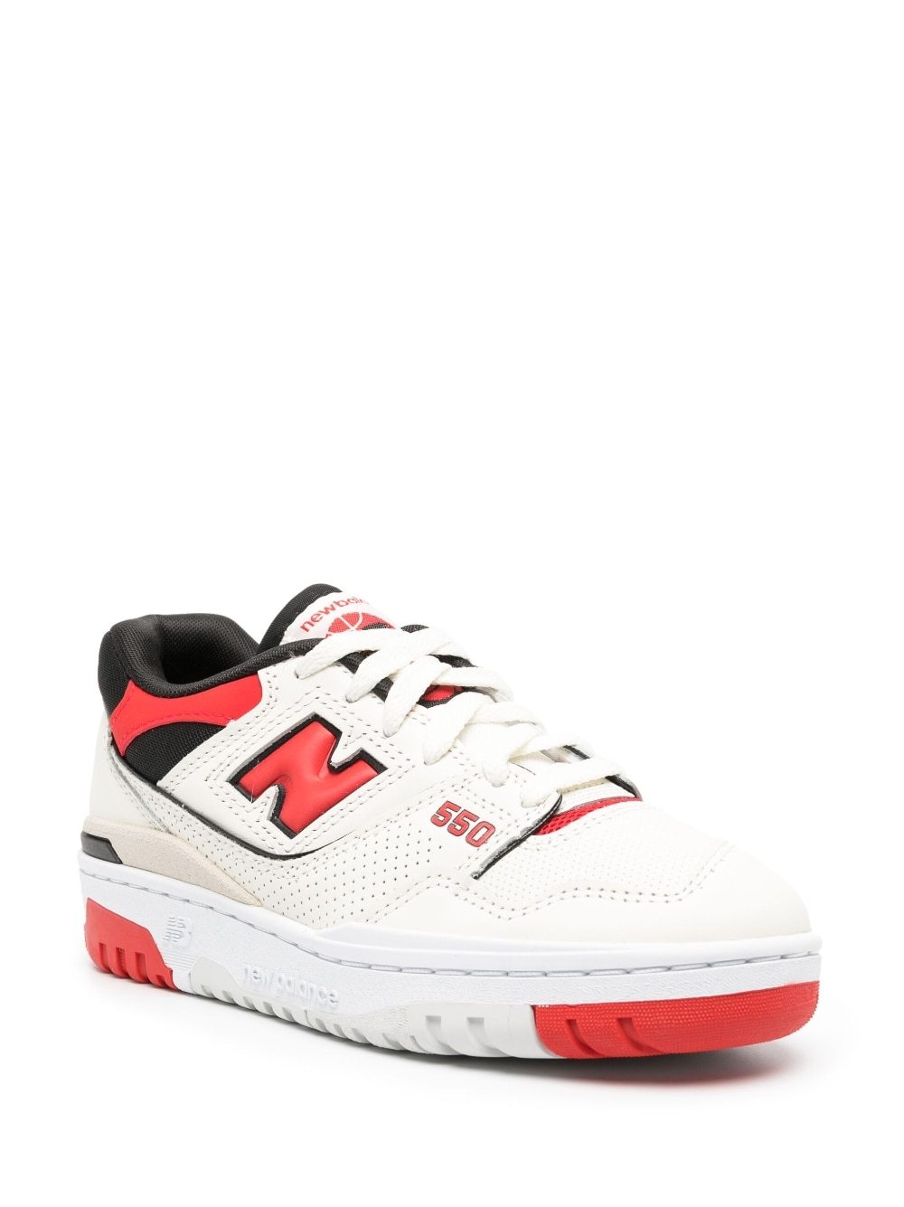 New Balance Premium Leather Sneakers Round Toe In White