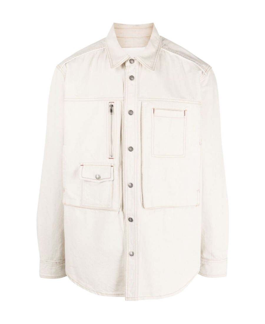 Isabel Marant Multiple-pockets Shirt Jacket In White