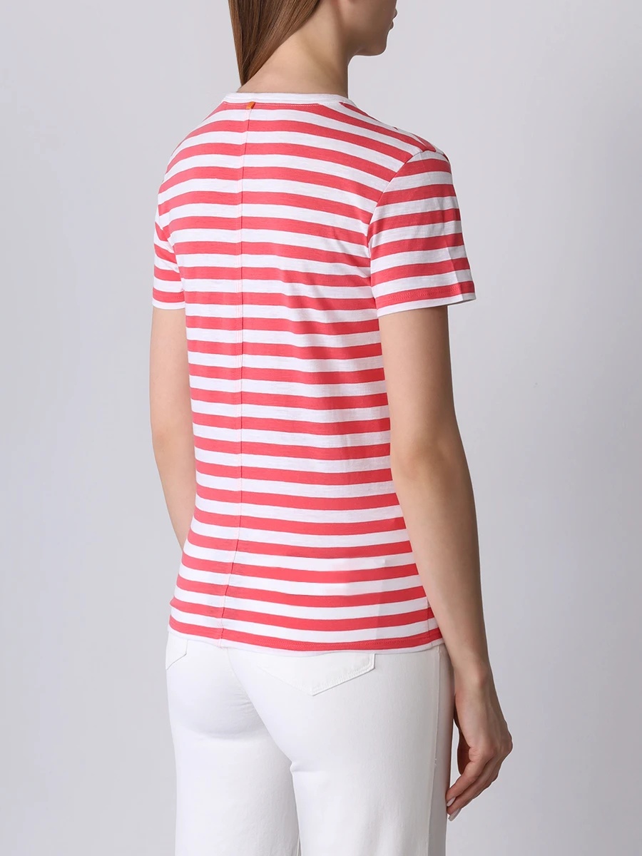 Hugo Boss Striped Short-sleeved T-shirt In Pink