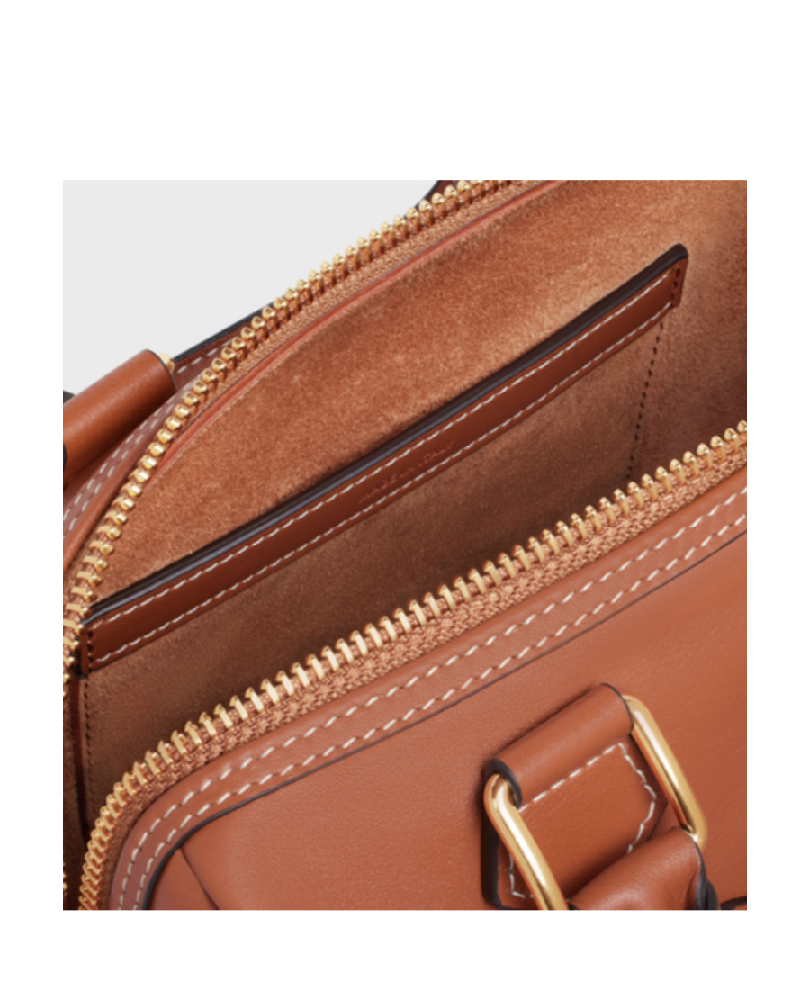 Celine Zippered Shoulder Bag In Brown