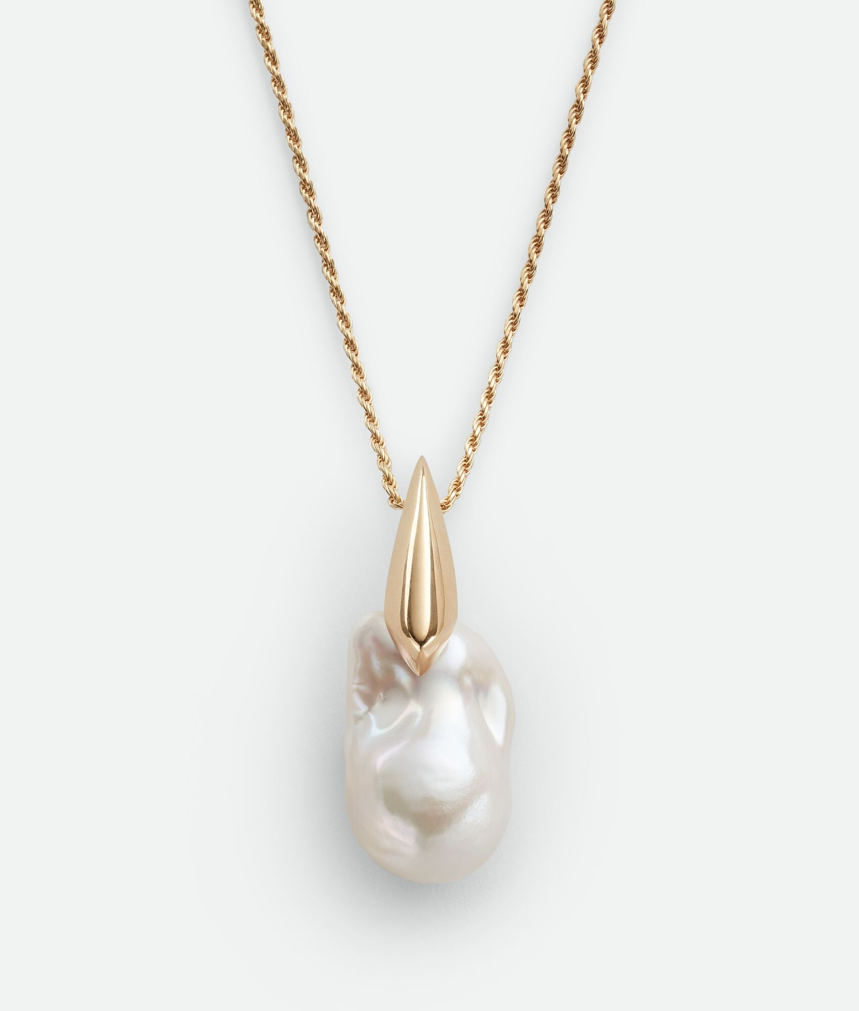 Bottega Veneta Pearl Pendant Necklace In Yellow