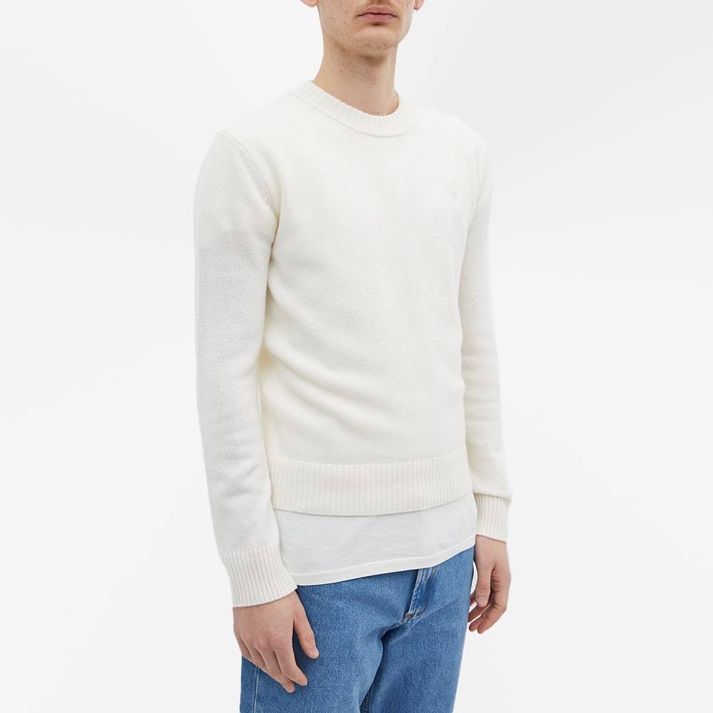Shop Ami Alexandre Mattiussi Long-sleeve Merino-wool Jumper In White