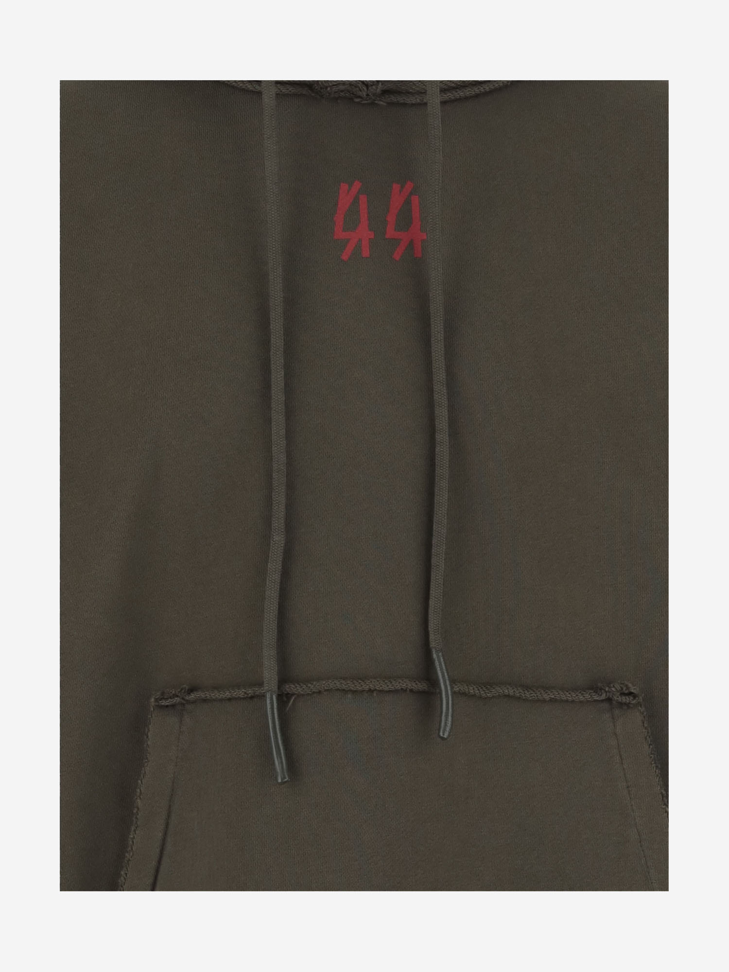 44 Label Group Logo-print Frayed-edge Hoodie In Green