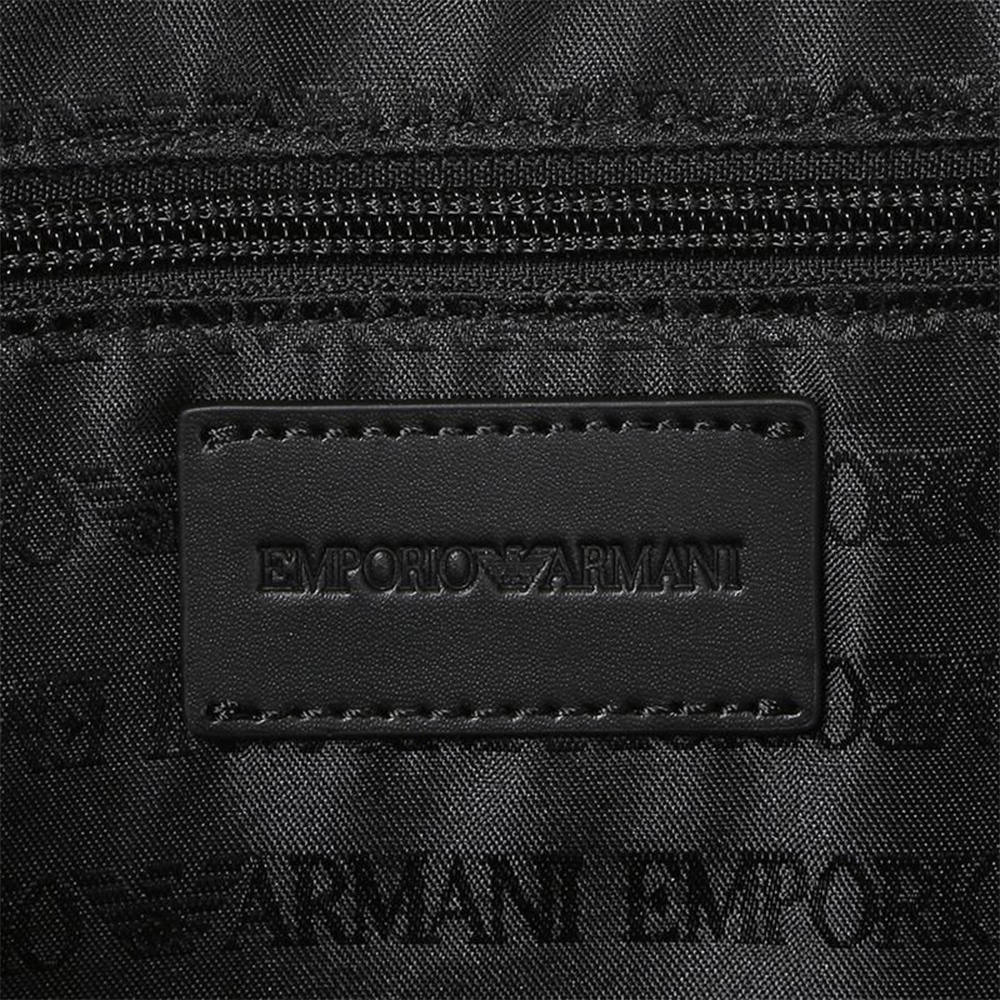 Emporio Armani Logo Zipper Satchel In Black