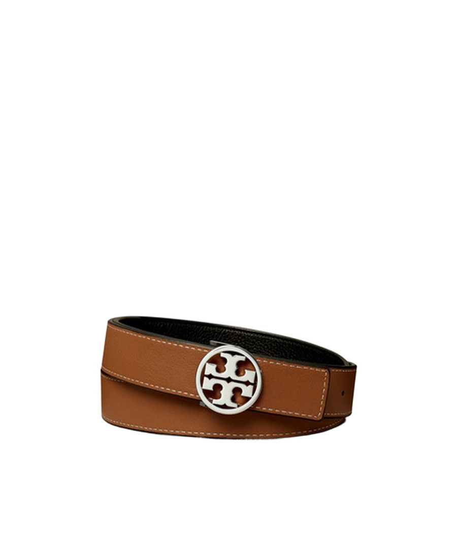 TORY BURCH REVERSIBLE LOGO-BUCKLE LEATHER BELT 