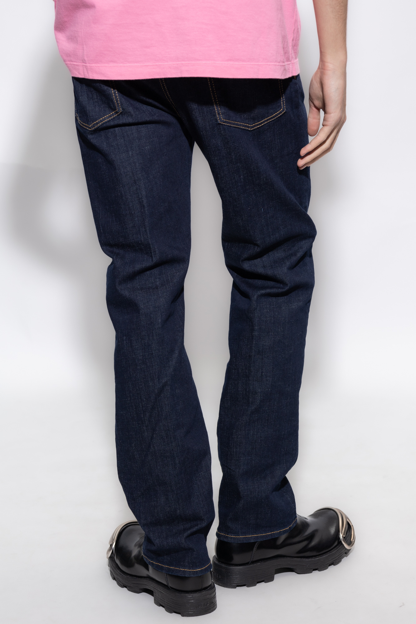 Dsquared2 Straight-leg Cotton Denim Jeans With Logo Detail In Animal Print