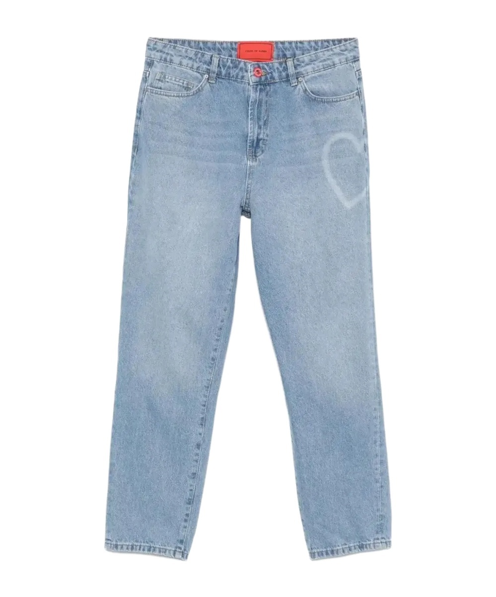 VISION OF SUPER HEART-PRINT JEANS