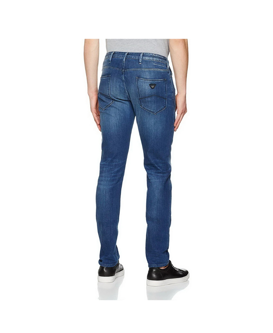 Armani Jeans Logo Jeans In Blue