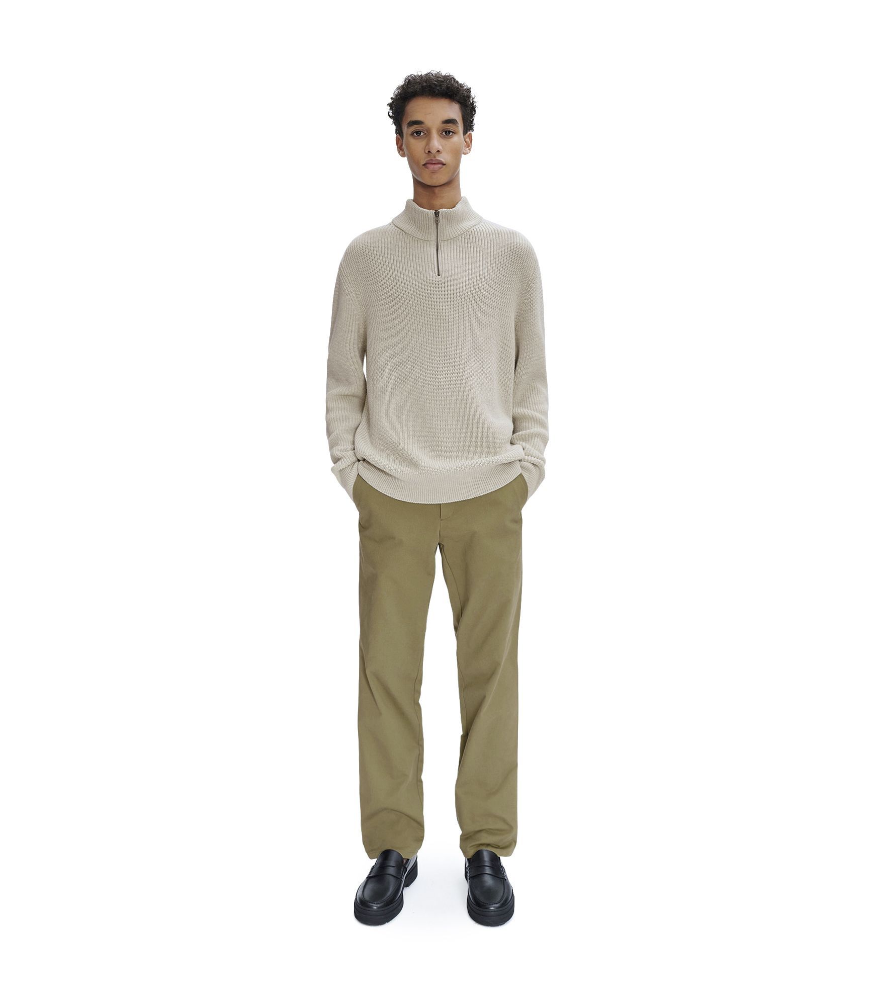 Apc Mock-neck Half-zip Cotton Jumper