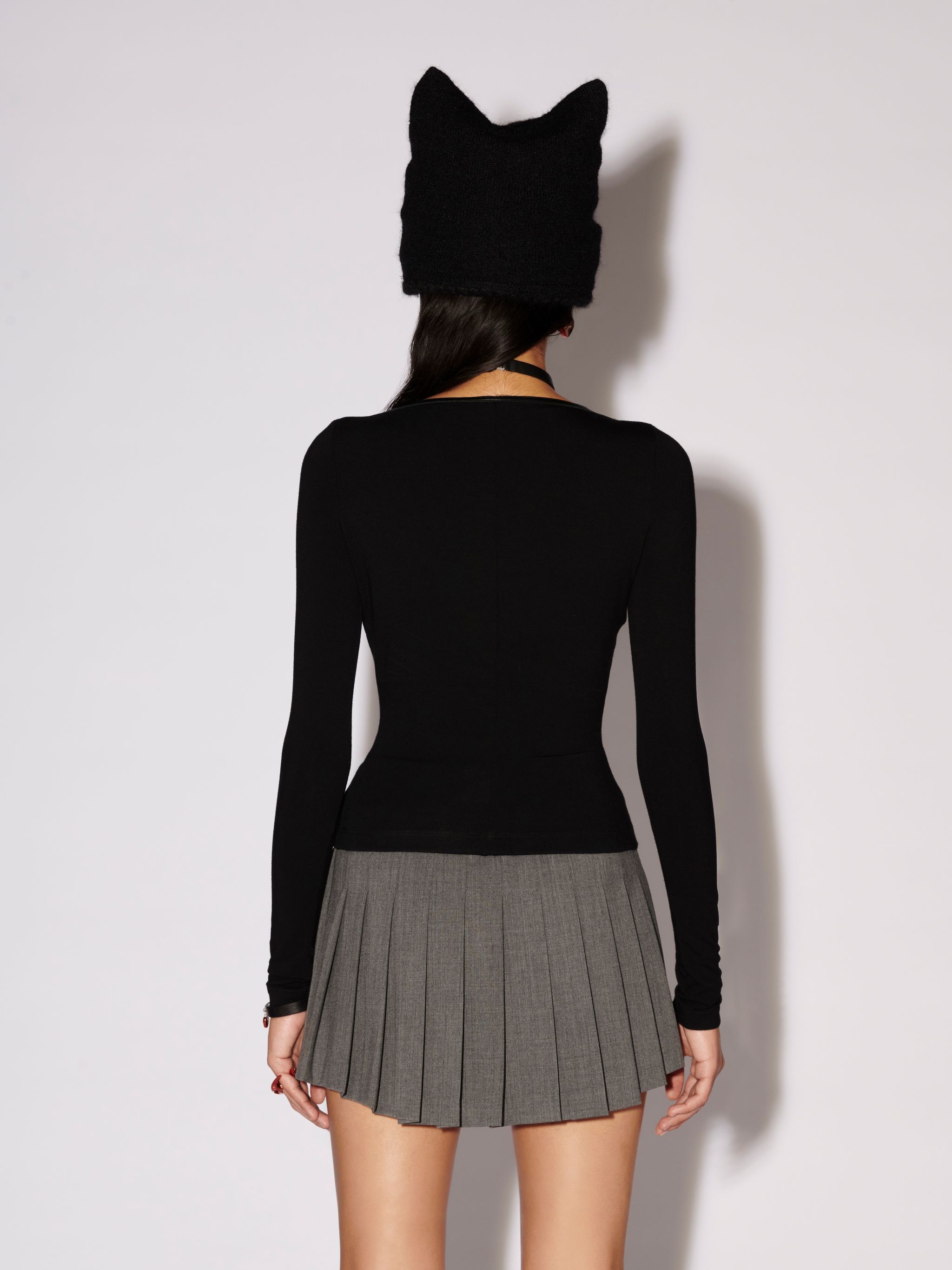 Shop Ambush V-neck Jersey Top In Black
