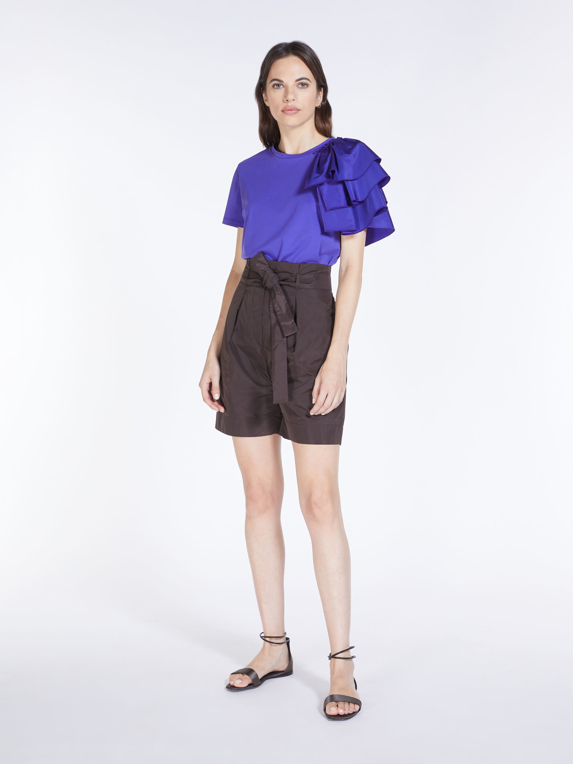 Max Mara High Waist Shorts In Brown
