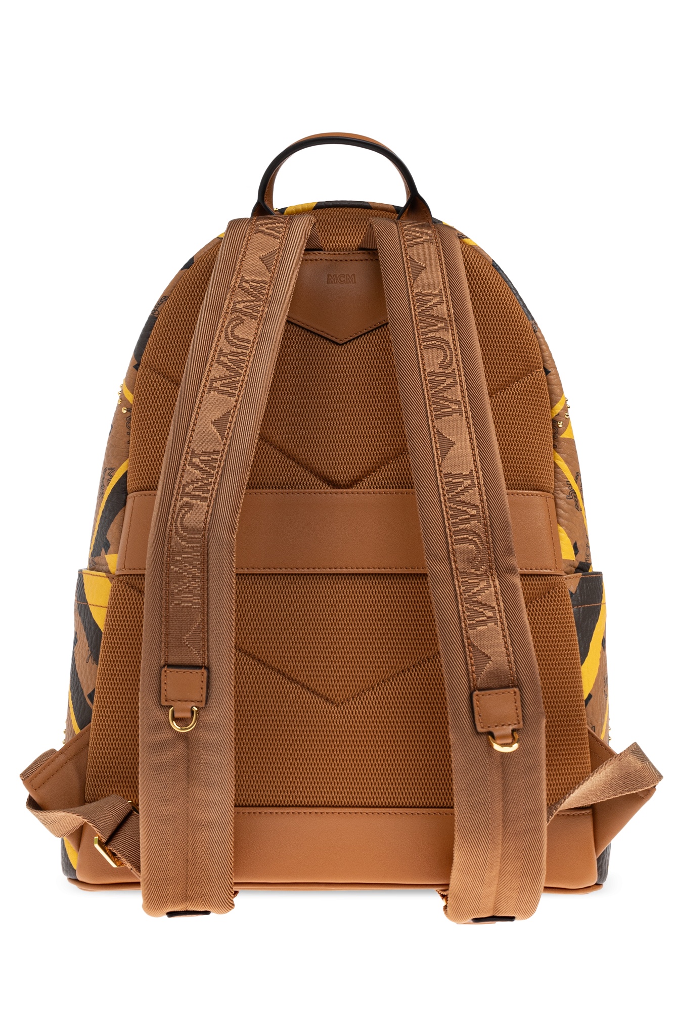 Mcm Rivet Decoration Backpack In Brown