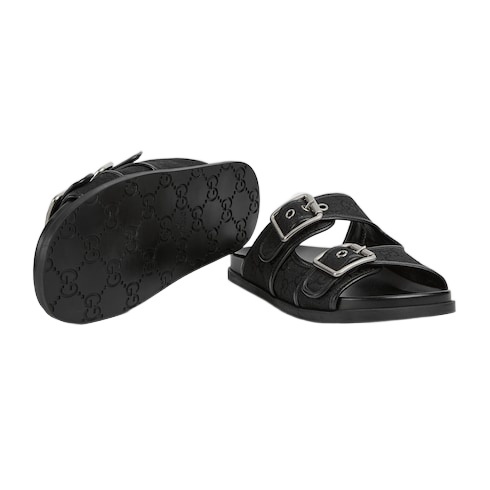 Gucci Men's Slide Sandal With Buckles