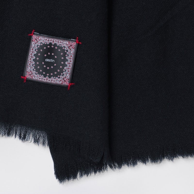 Destin Surl Fringed Scarf In Black