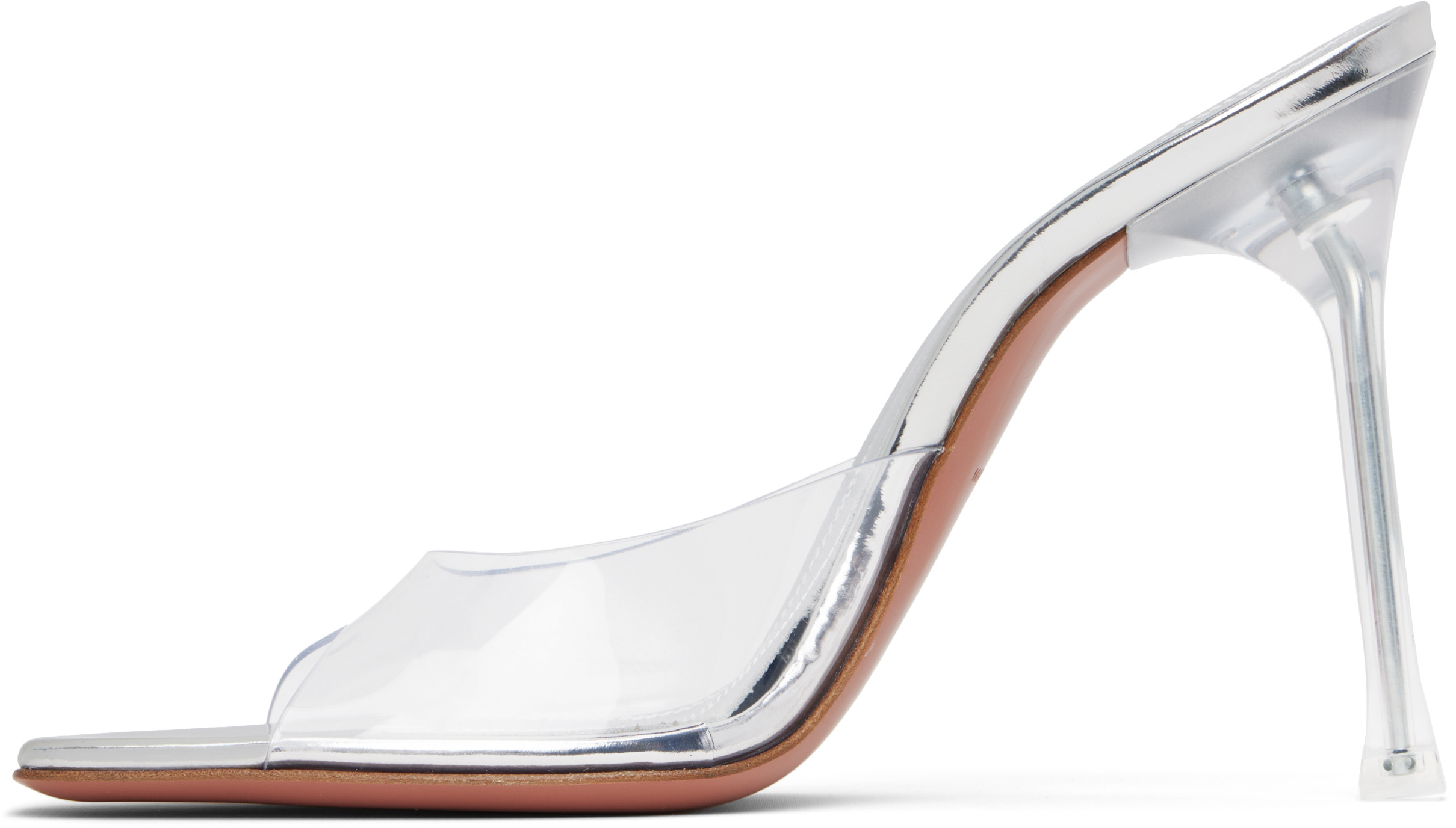 Amina Muaddi Alexa Glass 105 Sandals In White