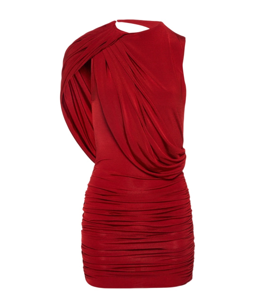 Magda Butrym Women Asymmetric Draped Mini Dress In Red In Red