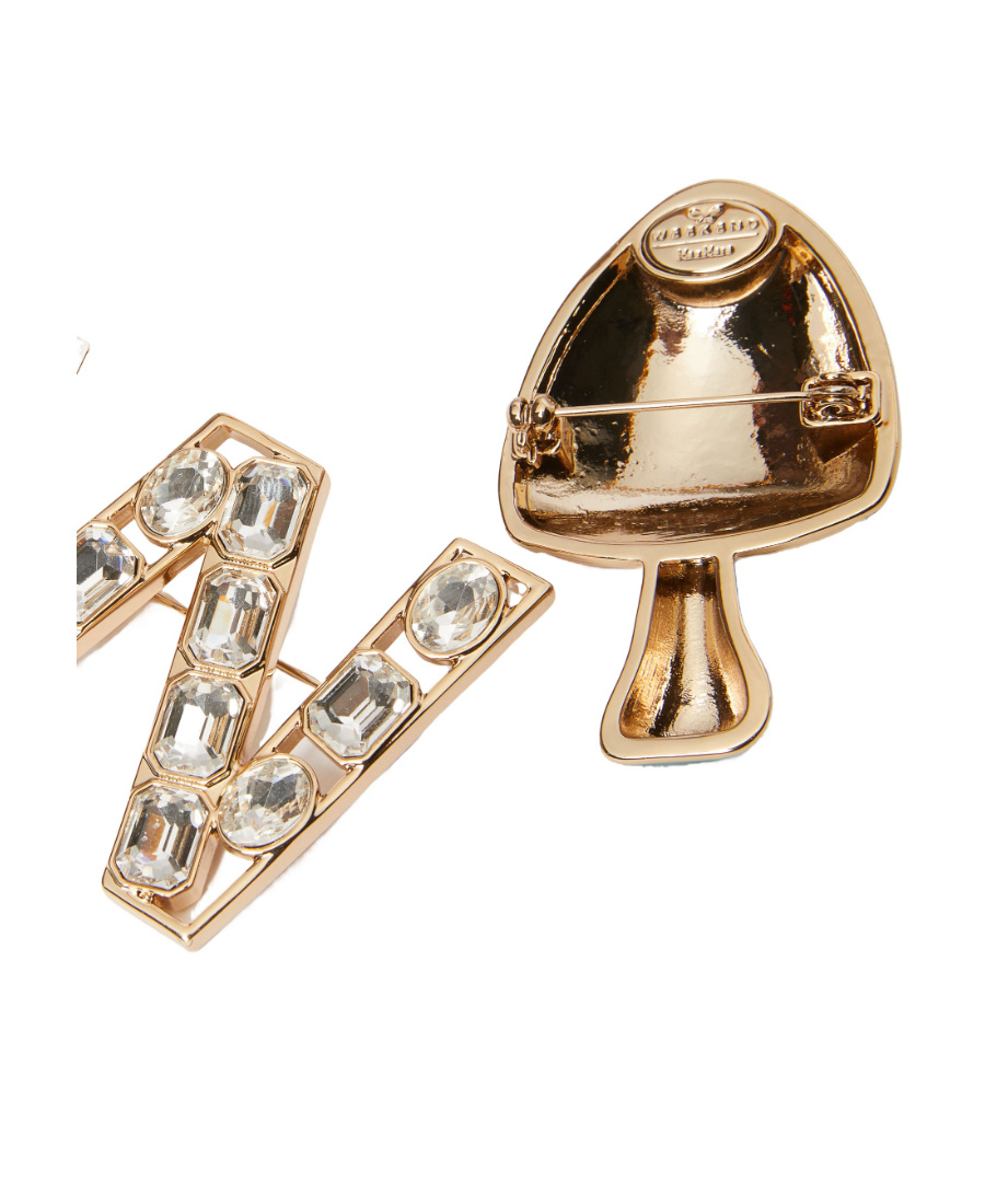Weekend Max Mara 2-piece Set Of Metal Brooches In Yellow