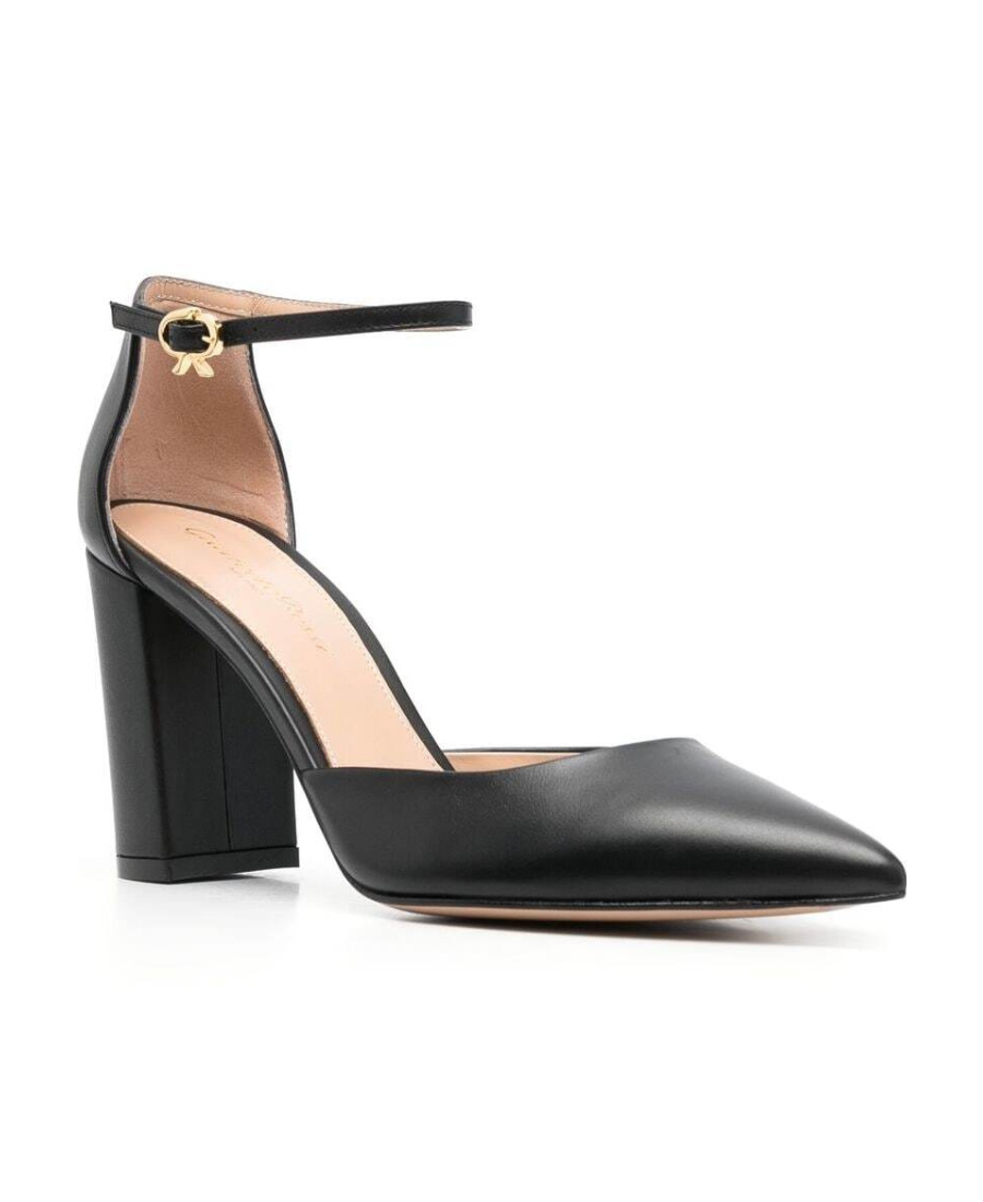 Gianvito Rossi Piper Anklet 100mm Leather Pumps In Black