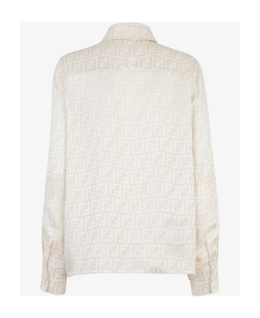 Fendi Ff Silk Oversized Shirt Clothing In White