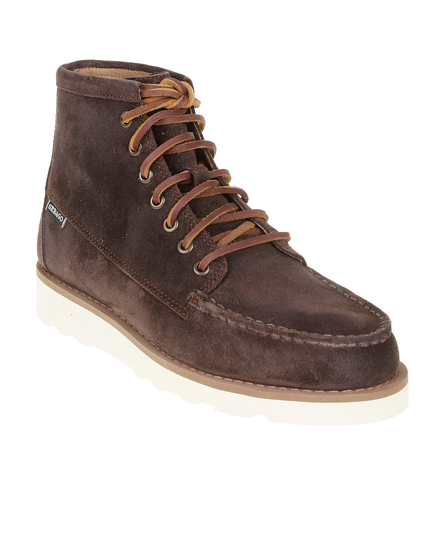 Sebago Round Head Lace-up Boots In Black