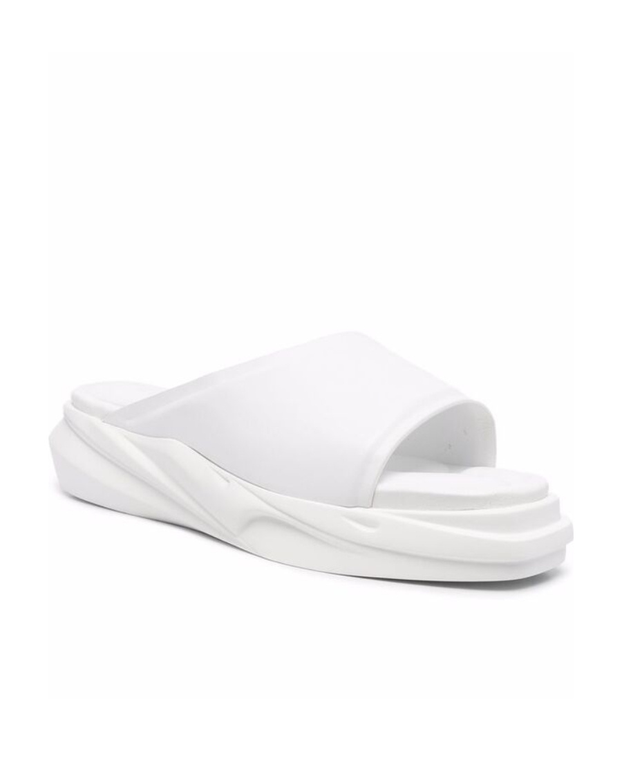 Alyx Logo Flat Sandals In White