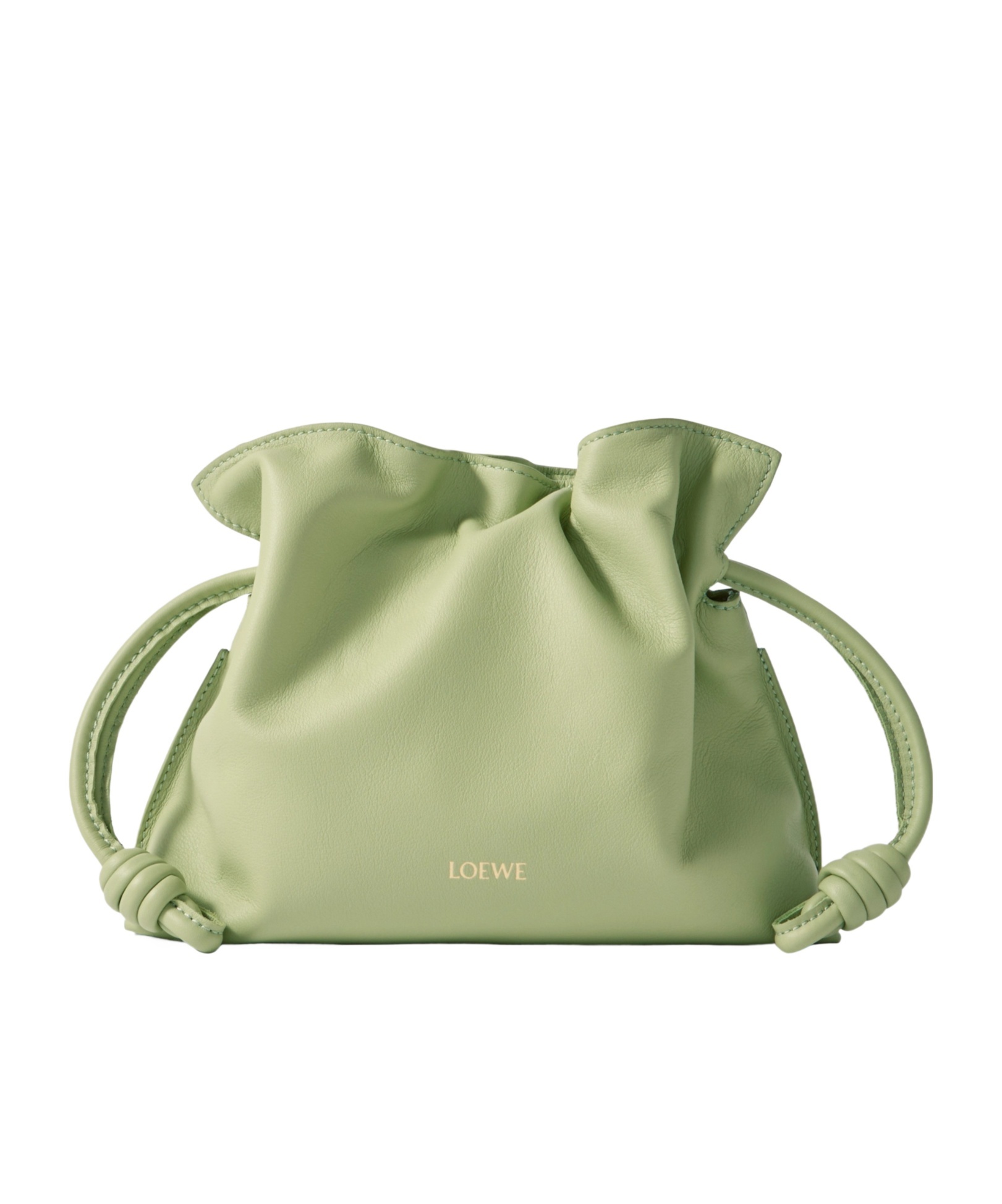 Loewe Womens Light Pear Flamenco Mini Leather Clutch Bag In Green