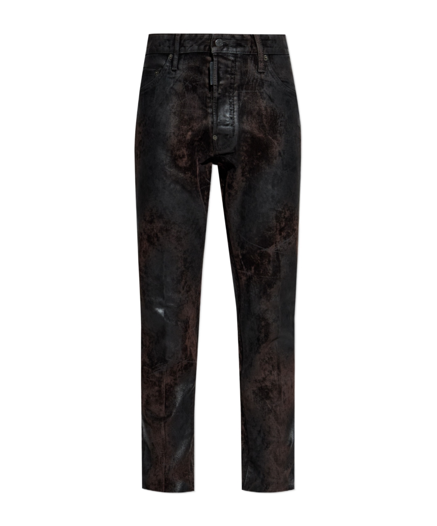 Dsquared2 Metallic-effect Trousers In Black