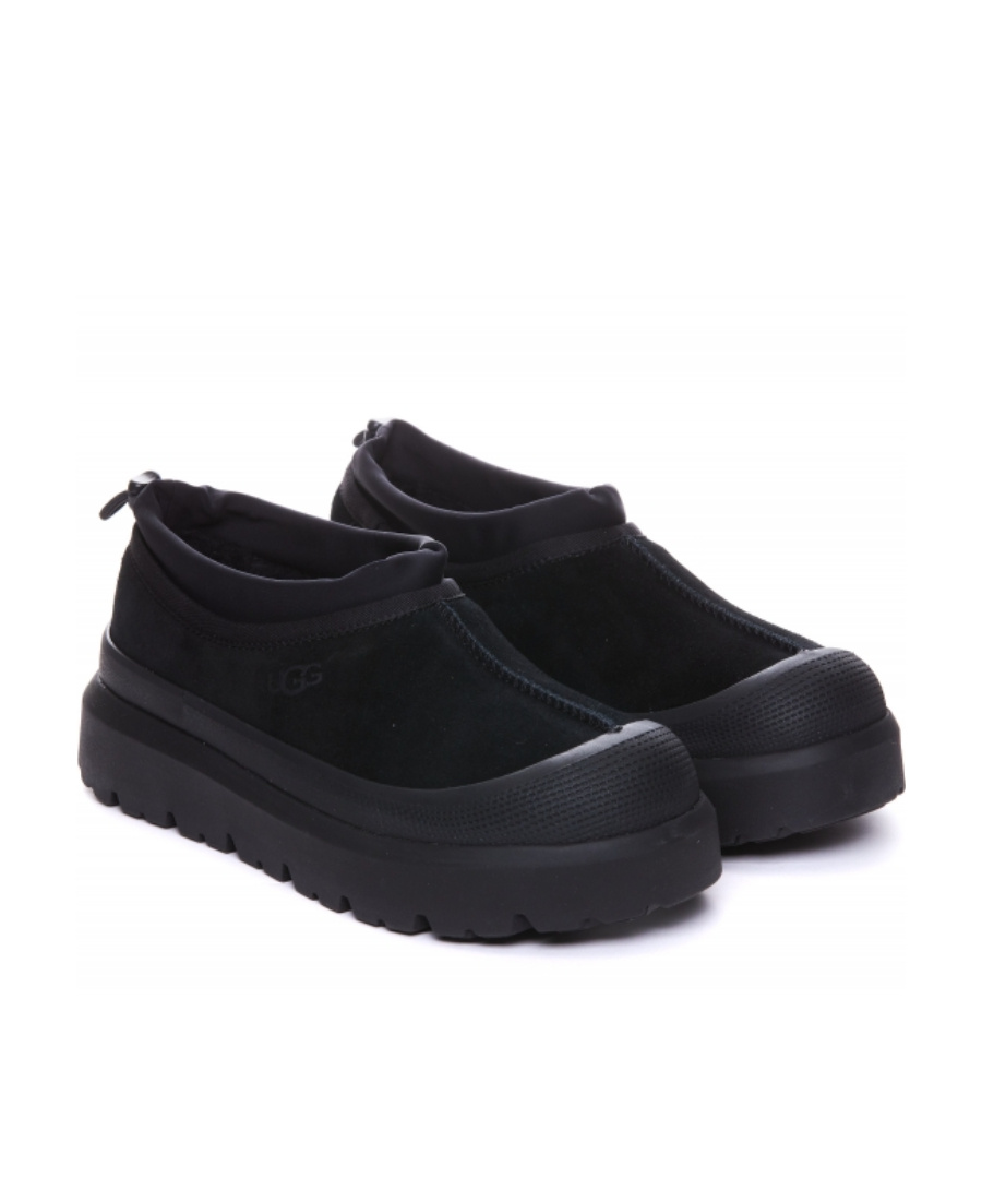 Ugg Black Suede And Rubber Tasman Weather Hybrid Slip-ons In Black