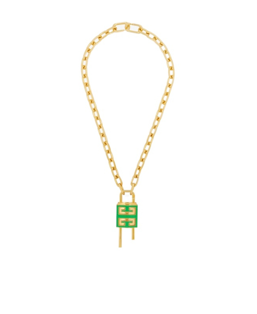 Givenchy 4g Metal Padlock Necklace In Yellow