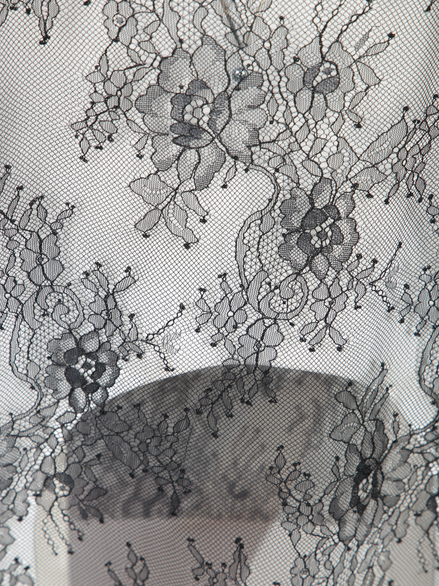 Alberta Ferretti Long-sleeved Lace T-shirt In Black