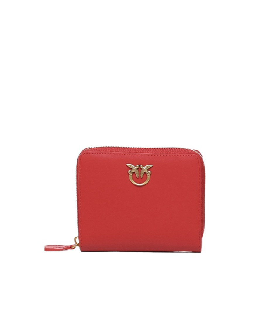 Pinko Logo Plaque Zip Around Wallet In Red