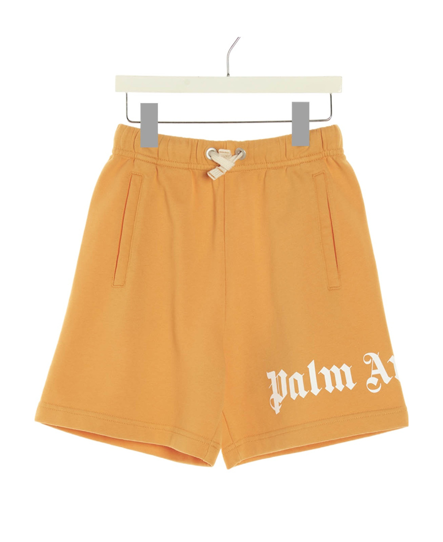Palm Angels Logo-print Drawstring Shorts In Yellow