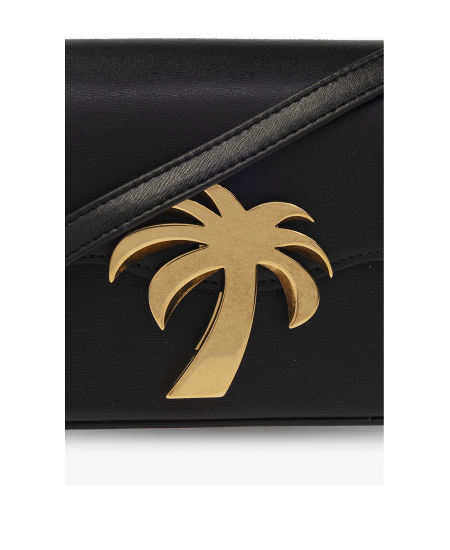 Palm Angels Bridge Crossbody Bag In Smooth Calf Leather In Black