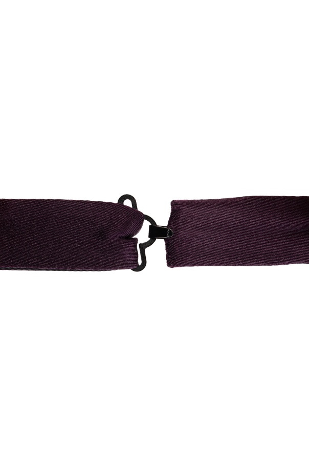 Paul Smith Burgundy Velvet Pre-tied Bow Tie Red In Brown