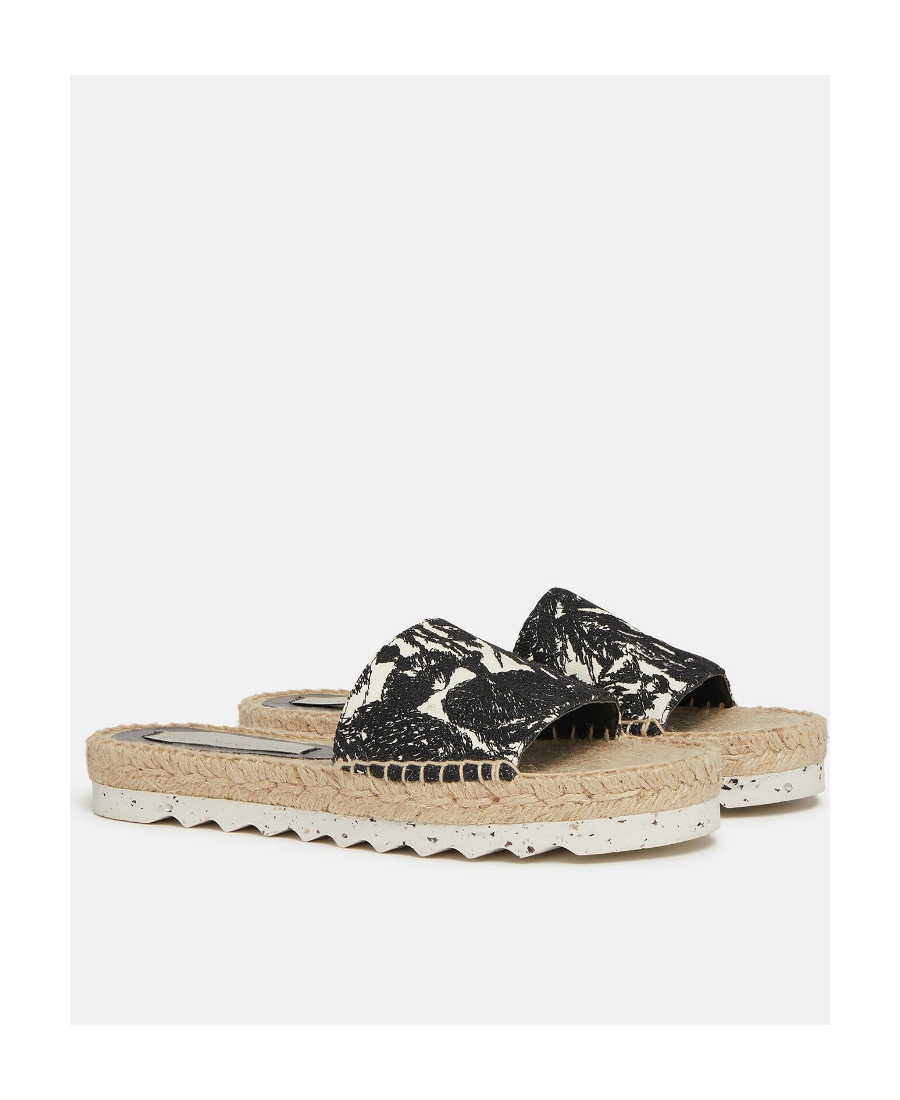 Stella Mccartney Gaia Moth Espadrille Slides In Nude