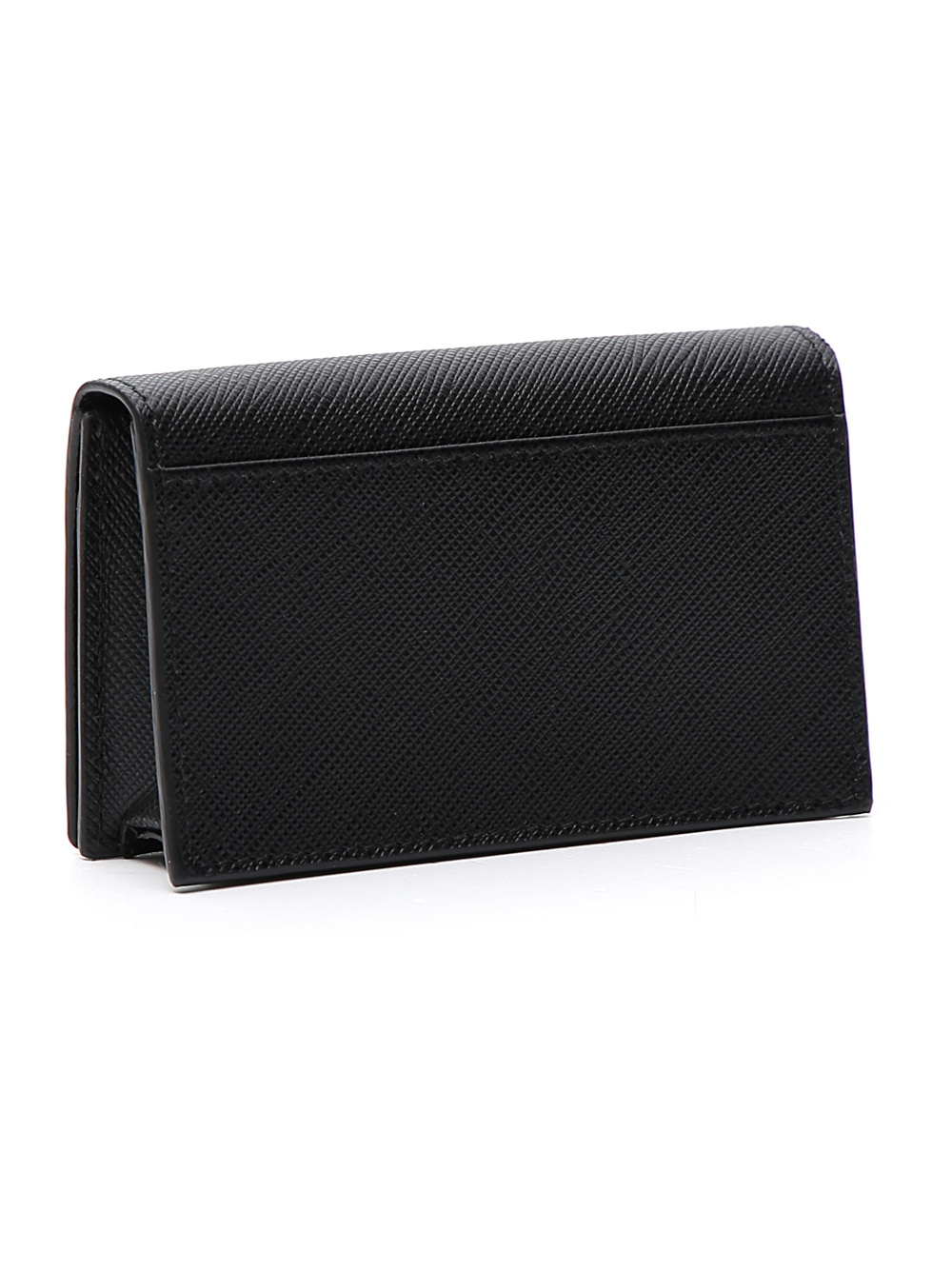 Prada Saffiano Leather Card Holder In Black