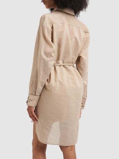 Shop Max Mara Brioso Striped Mini Dress