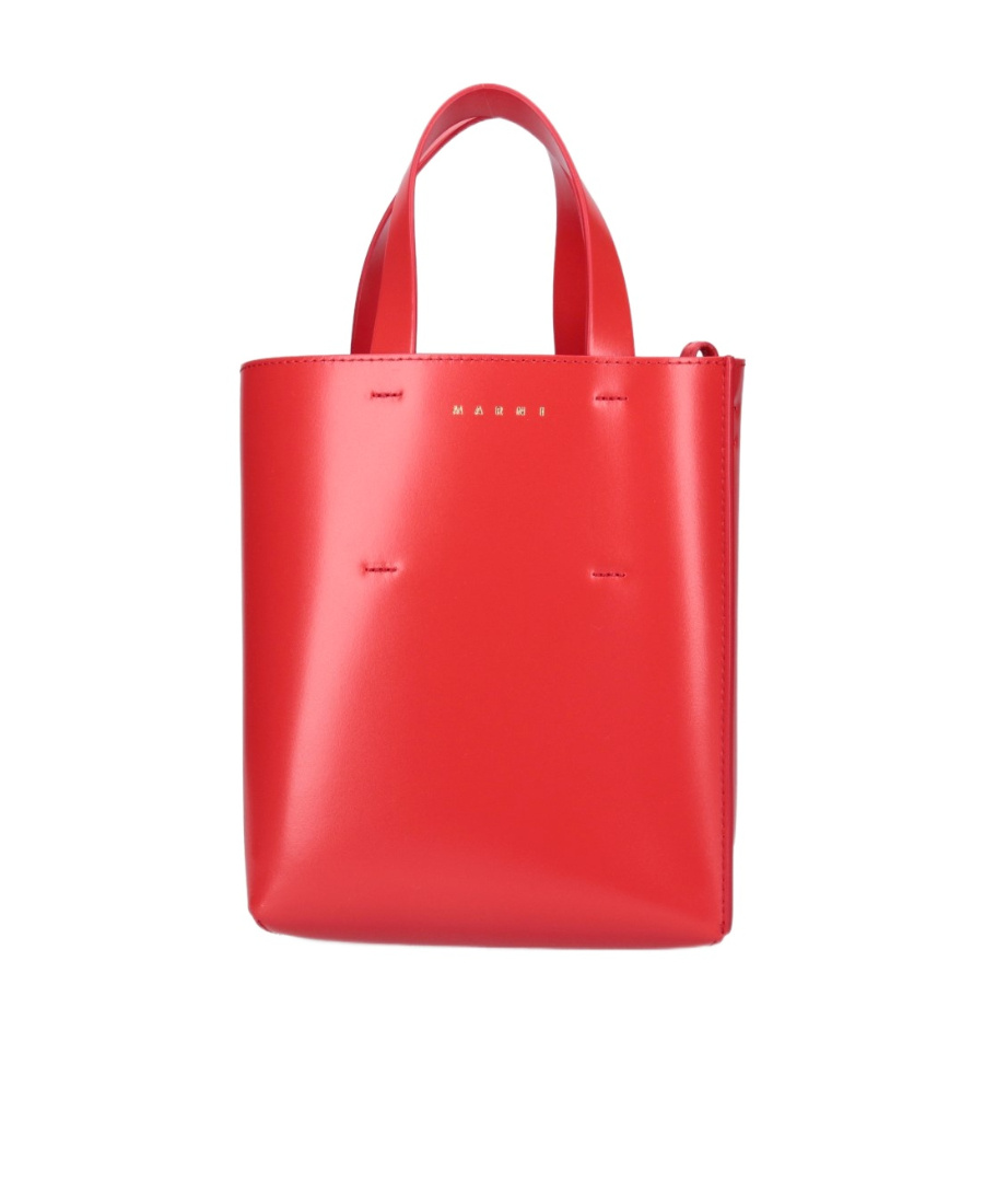Marni Logo Mini Shoulder Bag In Red
