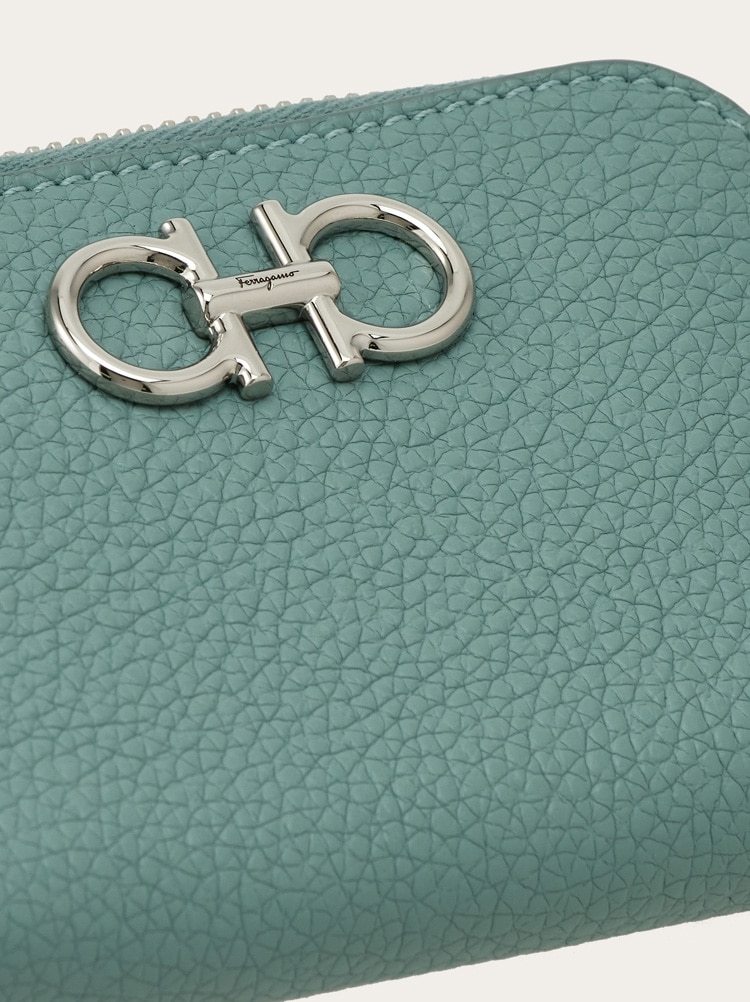 Ferragamo Logo Card Holder In Gray