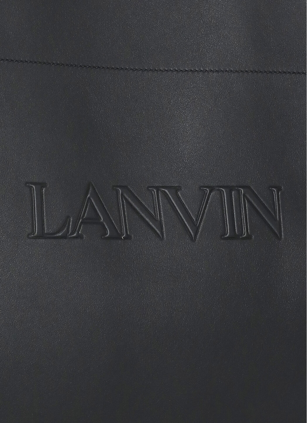 Shop Lanvin Logo-embossed Leather Tote Bag In Black