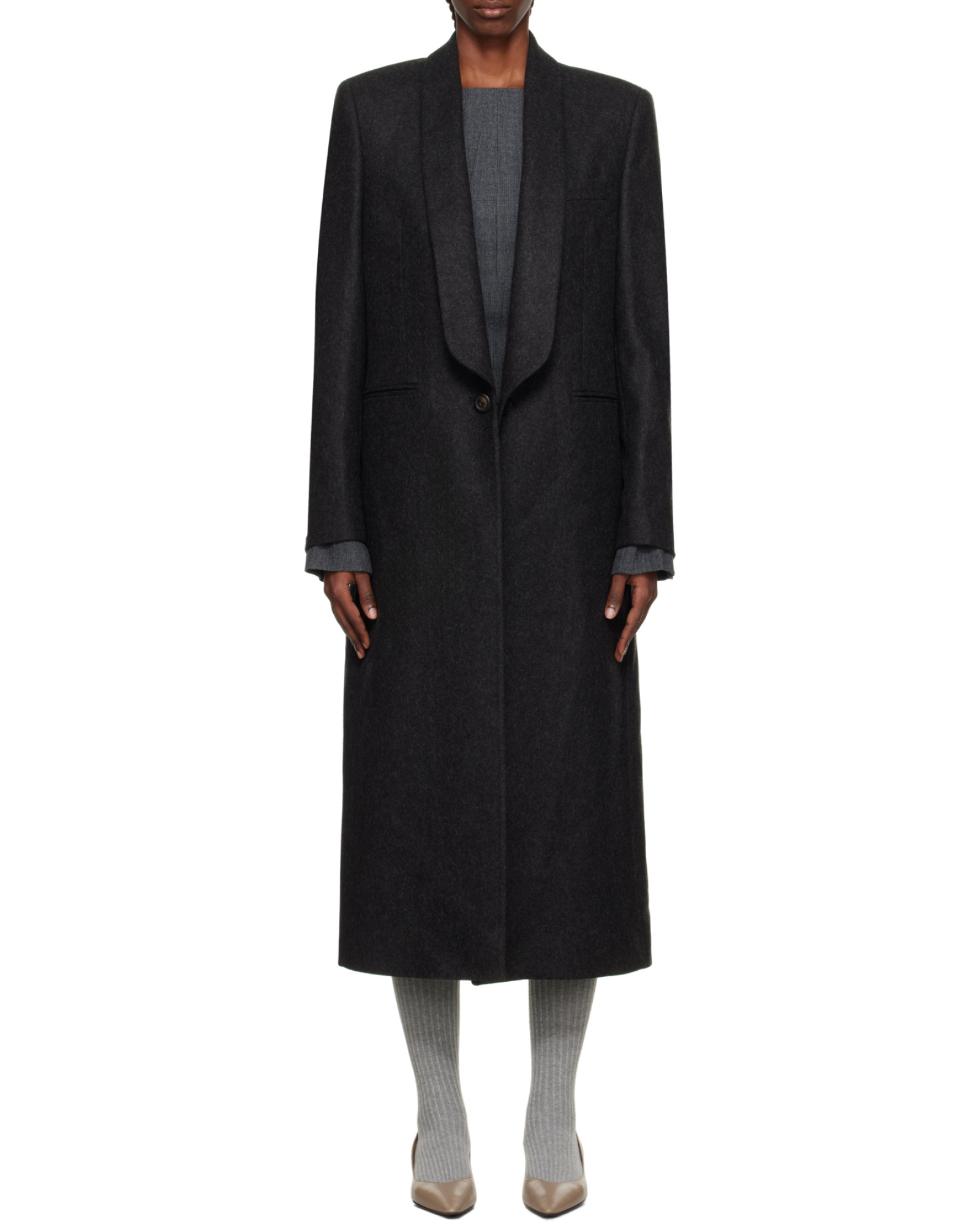 Our Legacy Long Water-repellent Wool Supper Coat In Black