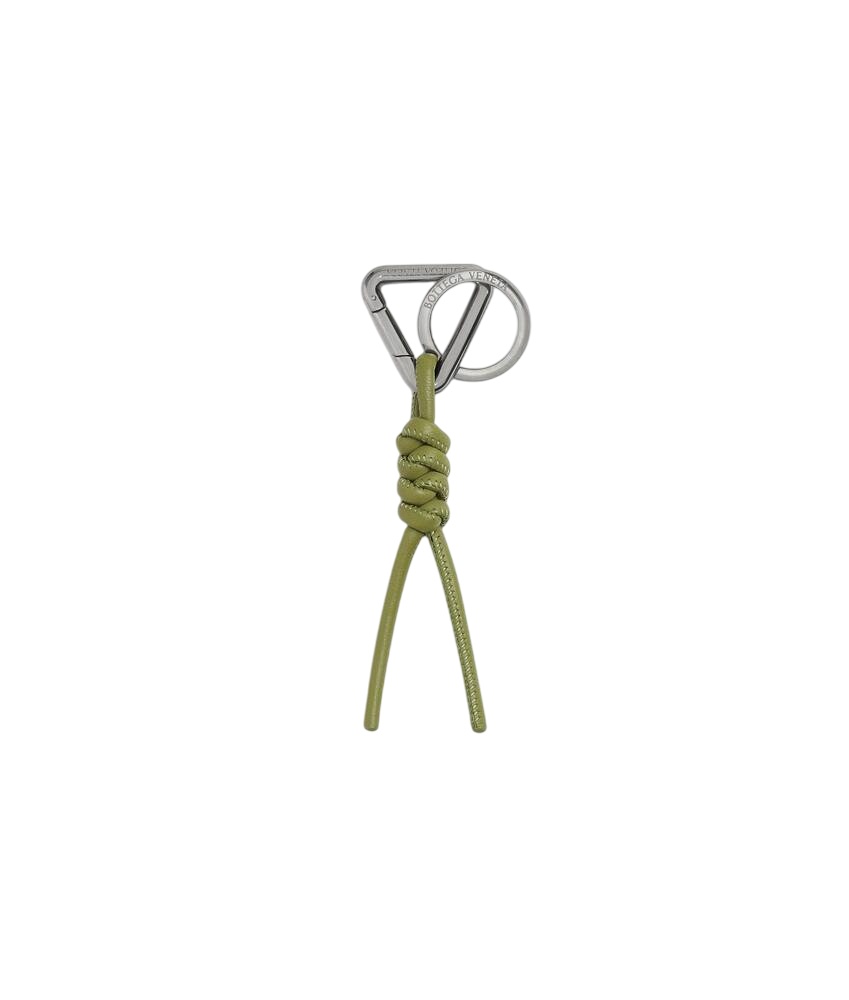 Bottega Veneta Triangle Key Ring With Hook Accessories In Green